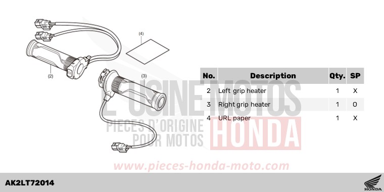 KIT,GRIP HEATER de ADV 350 MAT RUTHENIUM SILVER METALLIC (NHB88) 2025